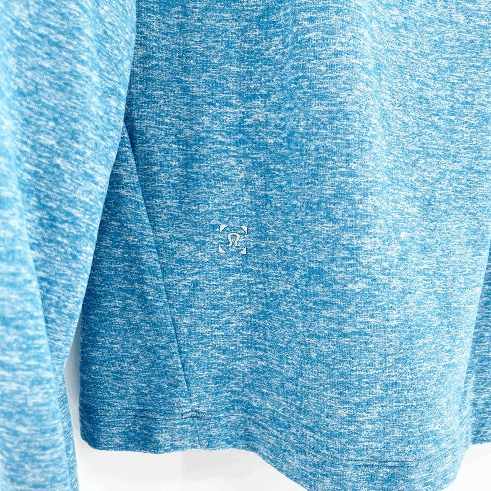 Lululemon Long Sleeve Top Men's Size M Marled Blue Crew Neck Athletic - Picture 4 of 4